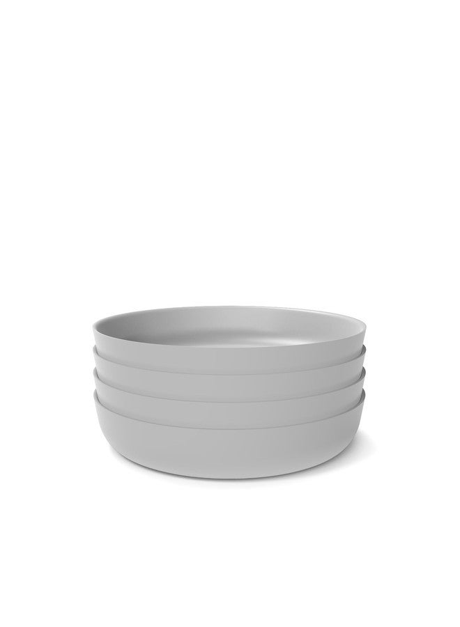 EKOBO Kids Bamboo Plates Set of 4 – 7″, Cloud, with High Rims for 6+ years, Durable, Lightweight & Dishwasher Safe kids plates for Toddler Meals at Home or On the Go - Image 1